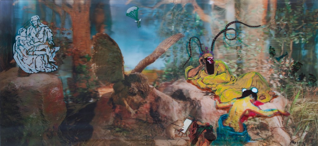 《霸王別姬》 Farewell to My Concubine 2014 綜合材料 光柵片 Mixed Media on 3D Lenticular Print 46 x 104 cm